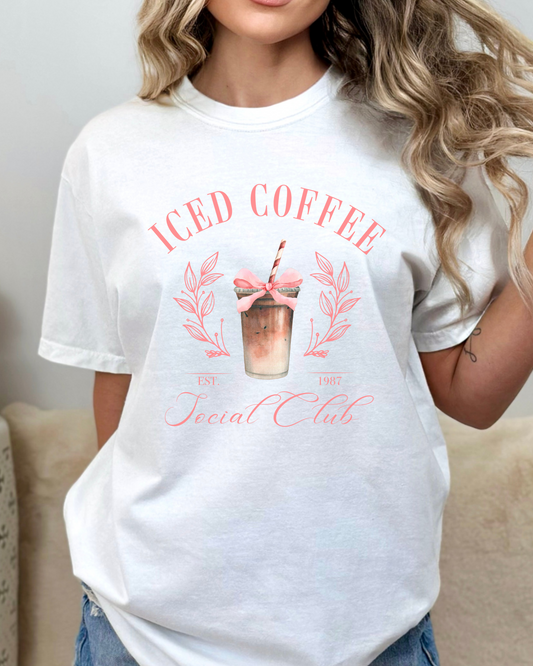 ICED COFFEE SOCIAL CLUB TEE (COMFORT COLORS)